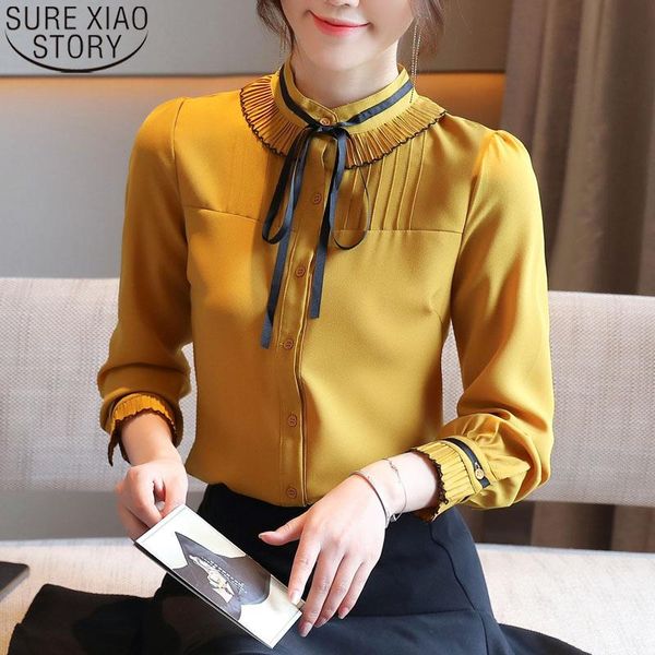 elegant fashion yellow chiffon blouse women autumn 2021 new stand collar solid bow chiffon shirt long sleeve cardigan 11548, White
elegant fashion yellow chiffon blouse women autumn 2021 new stand collar solid bow chiffon shirt long sleeve cardigan 11548, White