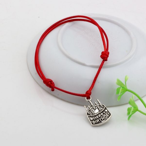 50pcs red waxes rope antique silver happy mic birthday charm adjustable bracelet b-51
50pcs red waxes rope antique silver happy mic birthday charm adjustable bracelet b-51