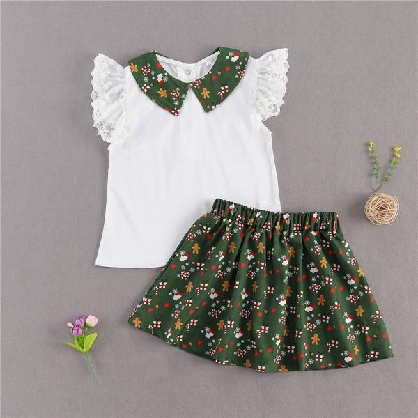 little girls cartoon solid color lace mesh flying sleeve v-neck cartoon print skirt 2-piece suits 1-6years, White
little girls cartoon solid color lace mesh flying sleeve v-neck cartoon print skirt 2-piece suits 1-6years, White