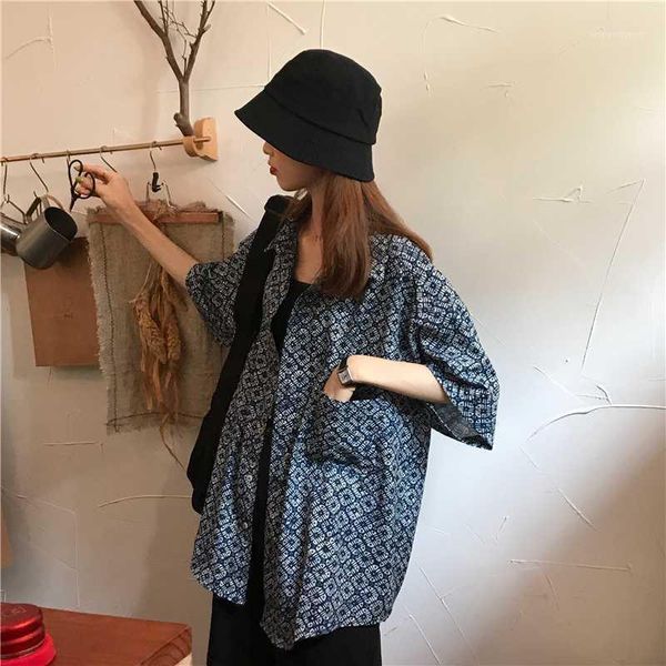 korean summer loose casual vintage diamond plaid printed short-sleeved cardigan shirts blouse women fashion streetwear 20201, White
korean summer loose casual vintage diamond plaid printed short-sleeved cardigan shirts blouse women fashion streetwear 20201, White