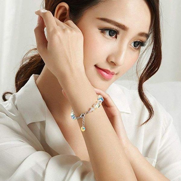 sparkling aurora crystals link chain stretch bracelet women fashion jewelry gift, Golden;silver
sparkling aurora crystals link chain stretch bracelet women fashion jewelry gift, Golden;silver