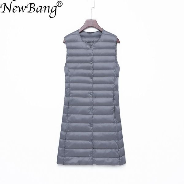 newbang brand long women's vest ultra light down vest women waitcoat female down coat slim sleeveless without collar jacket 201102, Black;white
newbang brand long women's vest ultra light down vest women waitcoat female down coat slim sleeveless without collar jacket 201102, Black;white