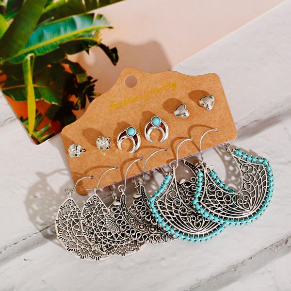 dangle & chandelier retro ethnic style geometric alloy hollow fashion earrings 6-piece set bead tassel 2021 gypsy jewelry accessories, Silver
dangle & chandelier retro ethnic style geometric alloy hollow fashion earrings 6-piece set bead tassel 2021 gypsy jewelry accessories, Silver