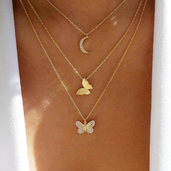 pendant necklaces boho trendy butterfly necklace women link chain creative simple zinc alloy multilayer gold color collier, Silver
pendant necklaces boho trendy butterfly necklace women link chain creative simple zinc alloy multilayer gold color collier, Silver