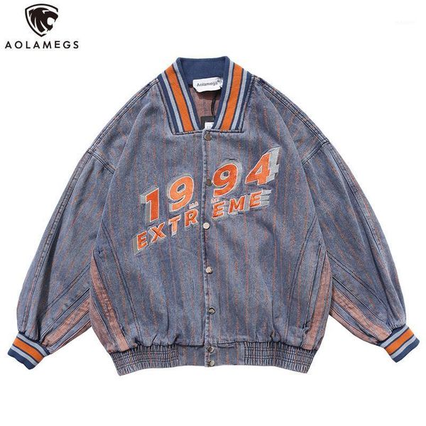 aolamegs baseball denim jacket men single breasted striped print bomber jacket autumn retro harajuku college style men clothing1, Black;brown
aolamegs baseball denim jacket men single breasted striped print bomber jacket autumn retro harajuku college style men clothing1, Black;brown