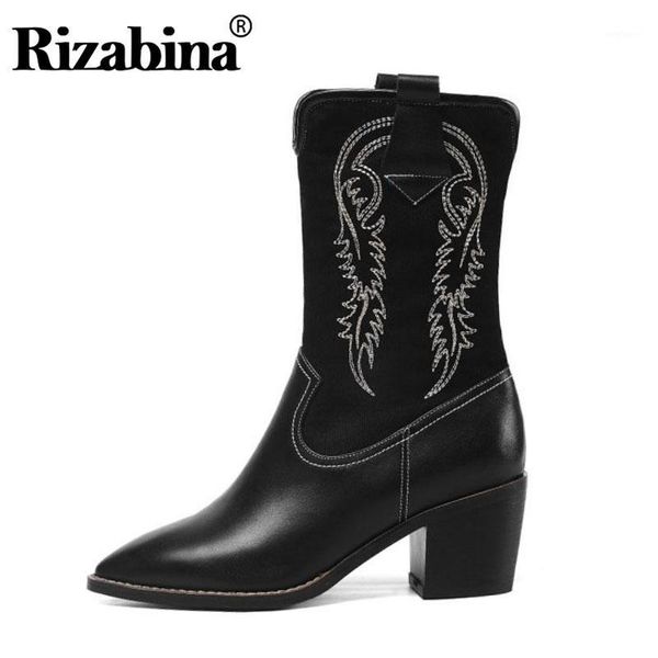 rizabina winter high heel boots genuine leather half short boots fashion embroidery designer cowgirl shoes women size 34-401, Black
rizabina winter high heel boots genuine leather half short boots fashion embroidery designer cowgirl shoes women size 34-401, Black