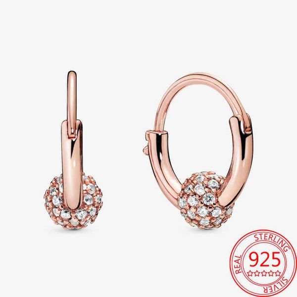 original brand 925 sterling silver earrings pav rose gold bead hoop drop women's wedding jewelry, Golden;silver
original brand 925 sterling silver earrings pav rose gold bead hoop drop women's wedding jewelry, Golden;silver