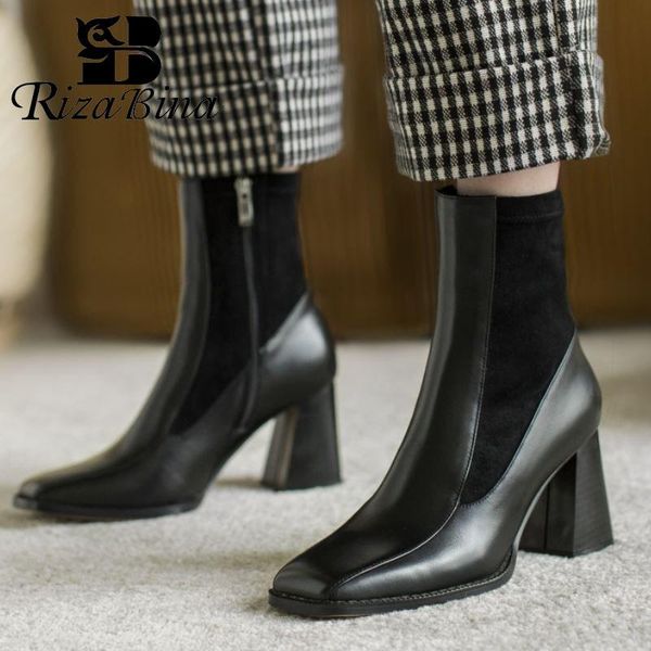 boots rizabina women high heel real leather thick square toe ankle fashion short size 33-41, Black
boots rizabina women high heel real leather thick square toe ankle fashion short size 33-41, Black