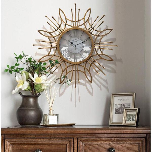 american wrought iron wall clock wall hanging crafts decoration home livingroom mural ornaments l sticker pendant
american wrought iron wall clock wall hanging crafts decoration home livingroom mural ornaments l sticker pendant