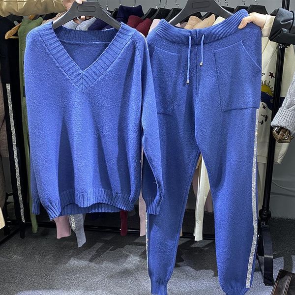 long sleeve sweaters outfits for women solid color wide leg pants sport suit a45, Gray
long sleeve sweaters outfits for women solid color wide leg pants sport suit a45, Gray