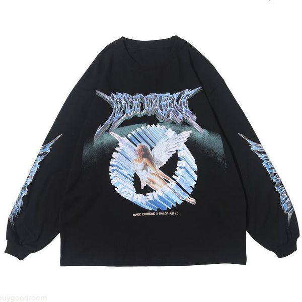 mens vintage angel printing hoodies sweatshirts casual cotton pullover hip hop male fashion loose streetwear, Black 
mens vintage angel printing hoodies sweatshirts casual cotton pullover hip hop male fashion loose streetwear, Black