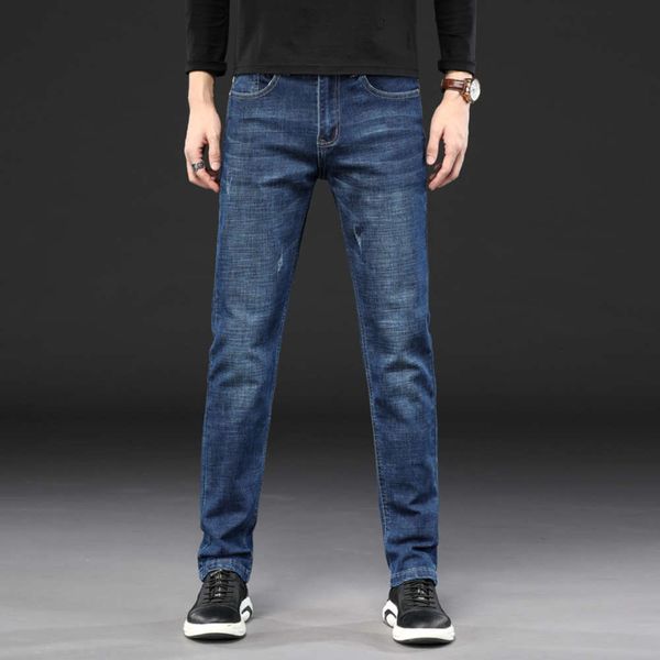 jeans men's new high elastic slim straight pants for young men in spring and summer, Blue
jeans men's new high elastic slim straight pants for young men in spring and summer, Blue