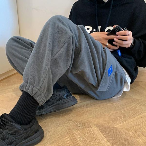 men's pants winter men fleece cargo joggers tapered multi-pocket sweatpants fashion korean streetwear drawstring casual warm trousers, Black
men's pants winter men fleece cargo joggers tapered multi-pocket sweatpants fashion korean streetwear drawstring casual warm trousers, Black
