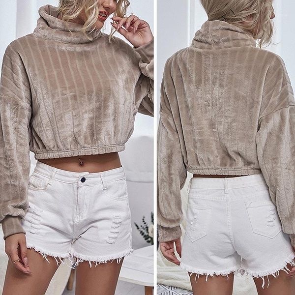 women velvet cropped sweatshirt solid turtleneck long sleeve crop sweatshirts pullovers khaki1, Black
women velvet cropped sweatshirt solid turtleneck long sleeve crop sweatshirts pullovers khaki1, Black