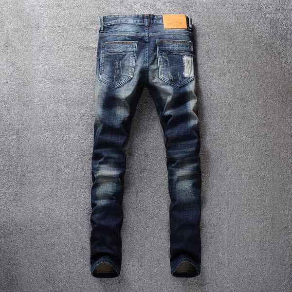 italian style fashion men jeans retro black blue slim fit ripped denim pants patchwork designer vintage trousers1
italian style fashion men jeans retro black blue slim fit ripped denim pants patchwork designer vintage trousers1