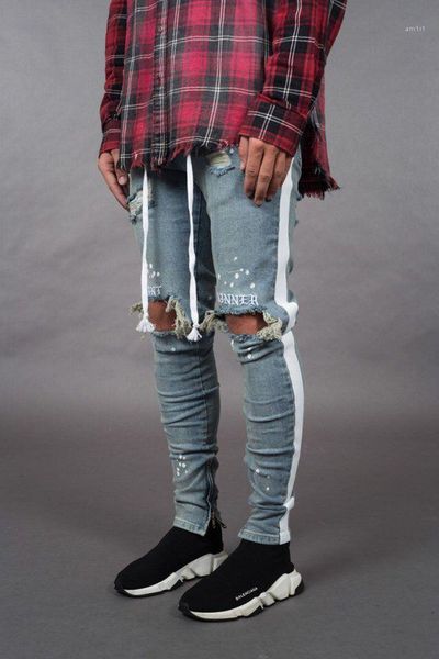 striped slim fit pants 19ss street skinny mens jeans spring summer male hombres jean trousers ripped, Blue
striped slim fit pants 19ss street skinny mens jeans spring summer male hombres jean trousers ripped, Blue