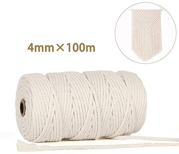 yarn macrame cord 4mm x 100 m beige cotton twisted braided rope diy handmade home textile accessories craft string, Black;white
yarn macrame cord 4mm x 100 m beige cotton twisted braided rope diy handmade home textile accessories craft string, Black;white