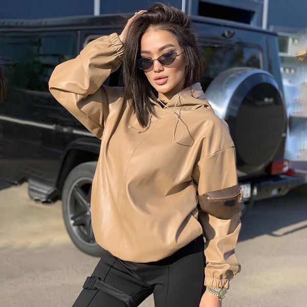 2021 faux leather hooded women streetwear casual winter solid vintage sweatshirt 2020 drawstring hoodies coat pullover top, Black;brown
2021 faux leather hooded women streetwear casual winter solid vintage sweatshirt 2020 drawstring hoodies coat pullover top, Black;brown