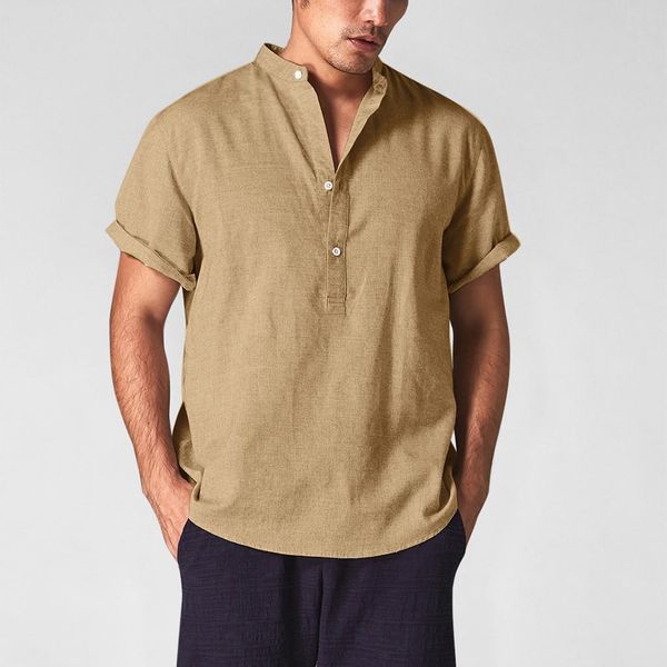 kancoold shirt men's casual fashion short sleeve solid button down summer linen cotton shirt loose blouse shirts for men jun11, White;black
kancoold shirt men's casual fashion short sleeve solid button down summer linen cotton shirt loose blouse shirts for men jun11, White;black