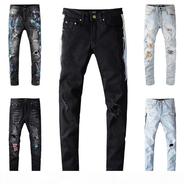 men skinny denim designers jeans motorcycle biker ripped distressed holes waist classic washed hip hop pants asian size 28-40, Blue
men skinny denim designers jeans motorcycle biker ripped distressed holes waist classic washed hip hop pants asian size 28-40, Blue