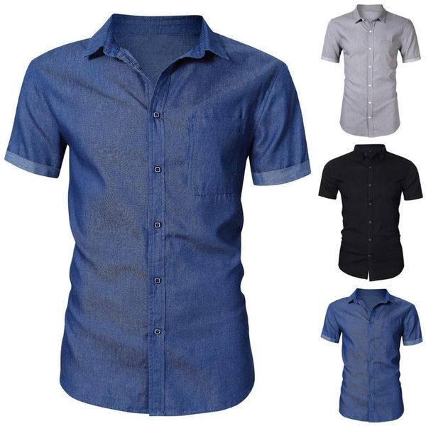 2020 new men casual summer solid button short sleeve turn-down collar shirt blouse s-2xl male dress shirt camisa masculina, White;black
2020 new men casual summer solid button short sleeve turn-down collar shirt blouse s-2xl male dress shirt camisa masculina, White;black