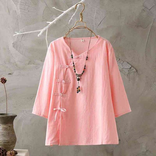 women half sleeve blouse comfortable and breathable absorbing national style disc button shirt camisas de mujer, White
women half sleeve blouse comfortable and breathable absorbing national style disc button shirt camisas de mujer, White