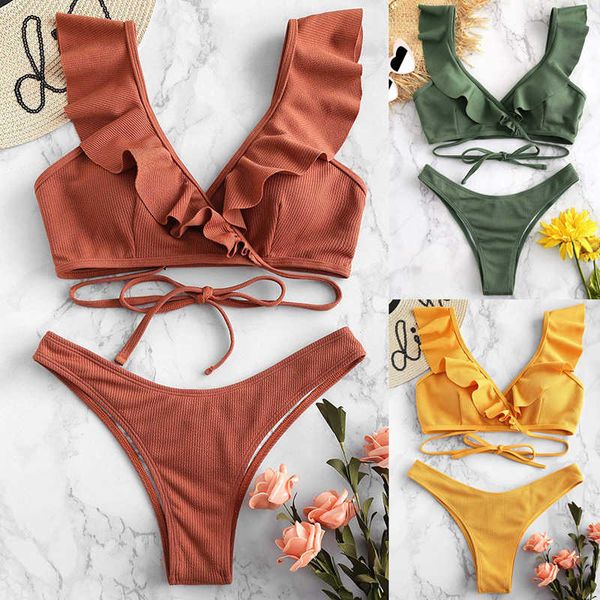 ruffle biquini low waist thong ribbed swimsuit push up women swimwear beach bathing beachwear bikini set, Black;white
ruffle biquini low waist thong ribbed swimsuit push up women swimwear beach bathing beachwear bikini set, Black;white