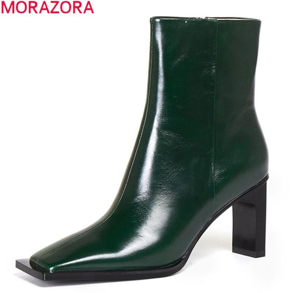 boots morazora 2021 arrival fashion women genuine leather thick high heels square toe solid color ankle, Black
boots morazora 2021 arrival fashion women genuine leather thick high heels square toe solid color ankle, Black