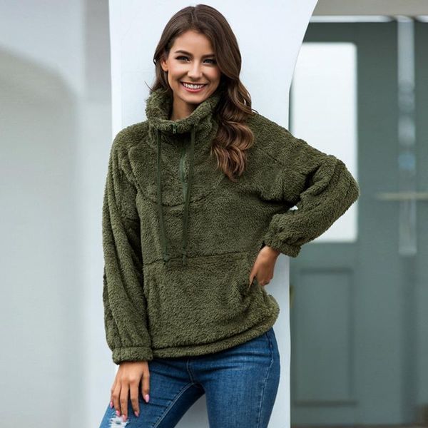designer women hoodies women soft plush sweatshirt long sleeve zipper up stand collar warm pullovers, Black
designer women hoodies women soft plush sweatshirt long sleeve zipper up stand collar warm pullovers, Black
