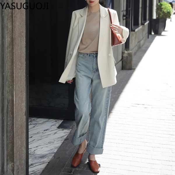 yasuguoji suit jacket women's spring2021 new style all-match plaid loose double-breasted retro hong kong style drape fashion, White;black
yasuguoji suit jacket women's spring2021 new style all-match plaid loose double-breasted retro hong kong style drape fashion, White;black