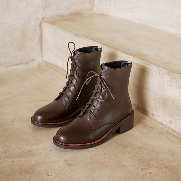 boots 2021 winter casual lace-up thick heel ankle fashion trend outdoor wild plus velvet warm short platform shoes, Black 
boots 2021 winter casual lace-up thick heel ankle fashion trend outdoor wild plus velvet warm short platform shoes, Black