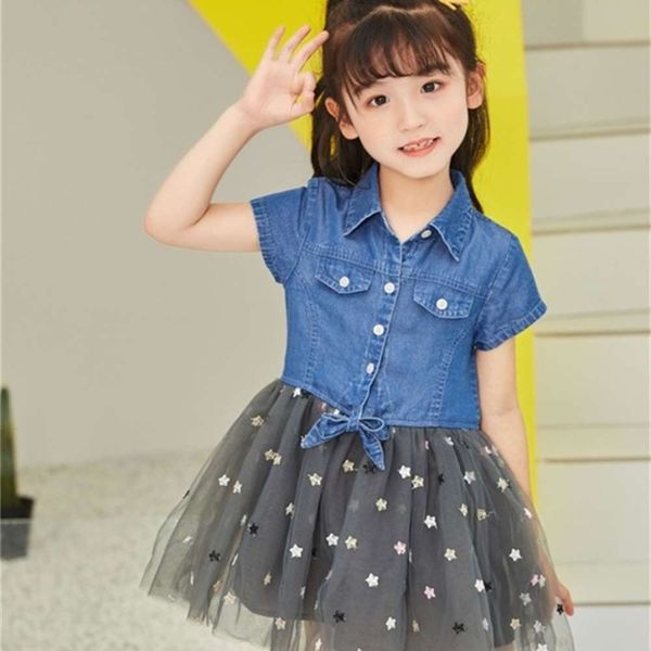 stitching children's girls' casual tencel denim star mh loose short sve shirt drs, Blue
stitching children's girls' casual tencel denim star mh loose short sve shirt drs, Blue