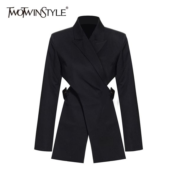twotwinstyle casual patchwork women blazer notched long sleeve high waist waistless irregular suits female fashion clothing new lj201214, White;black
twotwinstyle casual patchwork women blazer notched long sleeve high waist waistless irregular suits female fashion clothing new lj201214, White;black