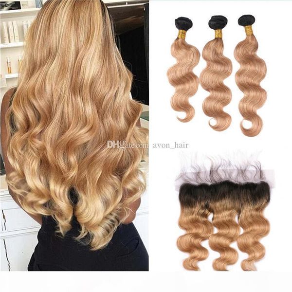 ombre 1b 27 ear to ear frontal 13x4 with body wave hair weft dark roots blonde hair 3 bundles with lace frontal, Black;brown
ombre 1b 27 ear to ear frontal 13x4 with body wave hair weft dark roots blonde hair 3 bundles with lace frontal, Black;brown