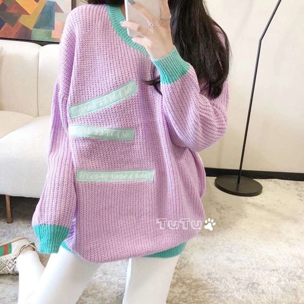 qing huo autumn and winter new style clothing net red large size pullover korean sweater women's knitwear, White;black
qing huo autumn and winter new style clothing net red large size pullover korean sweater women's knitwear, White;black