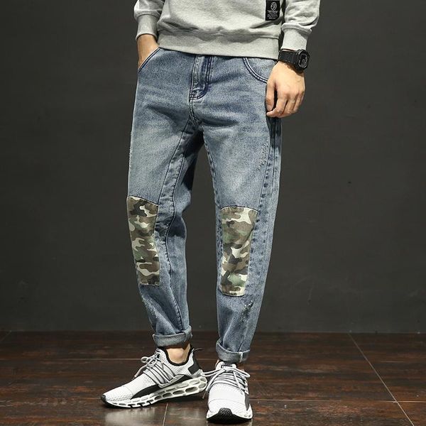 men's jeans sweatpants splice hip hop track pants street wear skinny jogger elastic waist male casual trousers, Blue
men's jeans sweatpants splice hip hop track pants street wear skinny jogger elastic waist male casual trousers, Blue