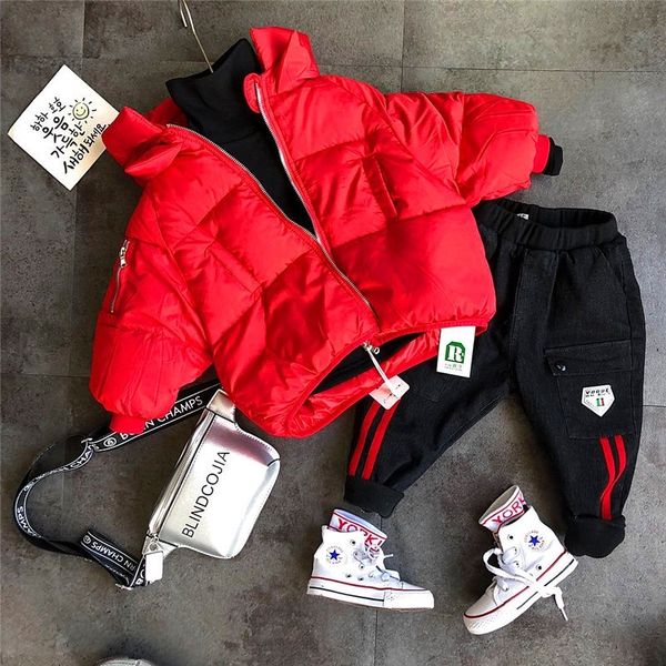3pcs wlg boys winter clothing set kids super thick parkas solid t shirt and pant set baby boy winter outfit 201127, White
3pcs wlg boys winter clothing set kids super thick parkas solid t shirt and pant set baby boy winter outfit 201127, White