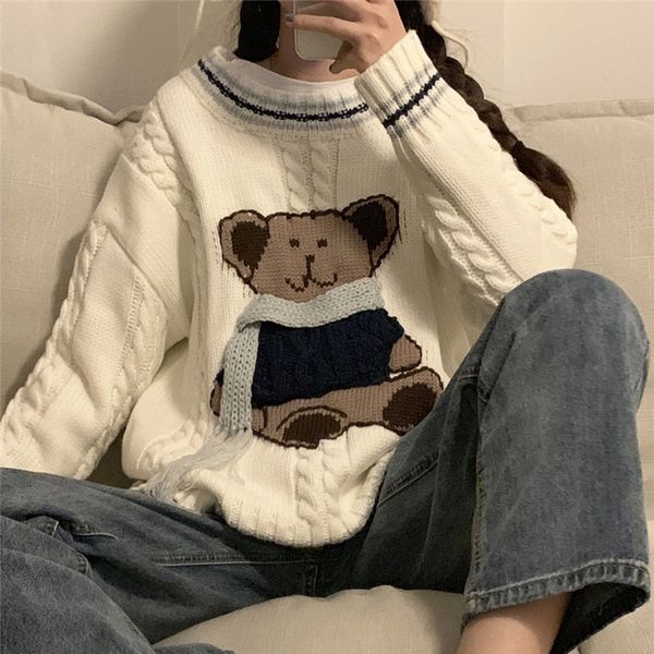 sweaters for women in autumn and winter wear slouchy loose korean version 2020 new sweet college versatile knitting coat z9w5, White;black
sweaters for women in autumn and winter wear slouchy loose korean version 2020 new sweet college versatile knitting coat z9w5, White;black