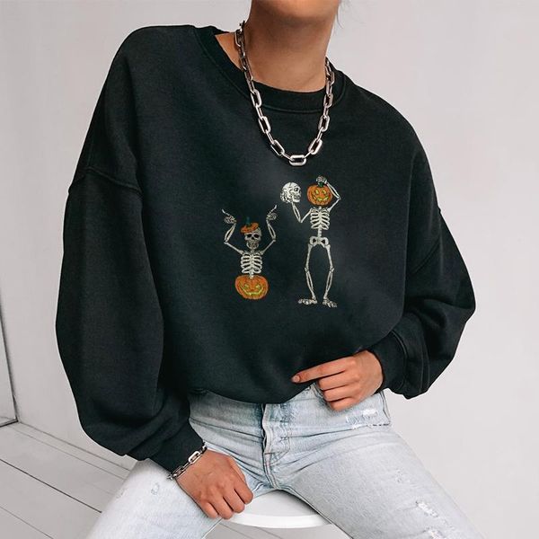 women's hoodies & sweatshirts xingqing halloween loose clothes elastic party round neck warm pumpkin pattern, Black
women's hoodies & sweatshirts xingqing halloween loose clothes elastic party round neck warm pumpkin pattern, Black