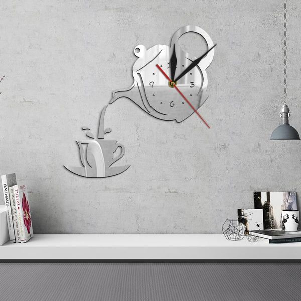 diy teapot and cup design acrylic mirror effect wall clock kettle pour shaped wall hanging clock watch teahouse decor
diy teapot and cup design acrylic mirror effect wall clock kettle pour shaped wall hanging clock watch teahouse decor