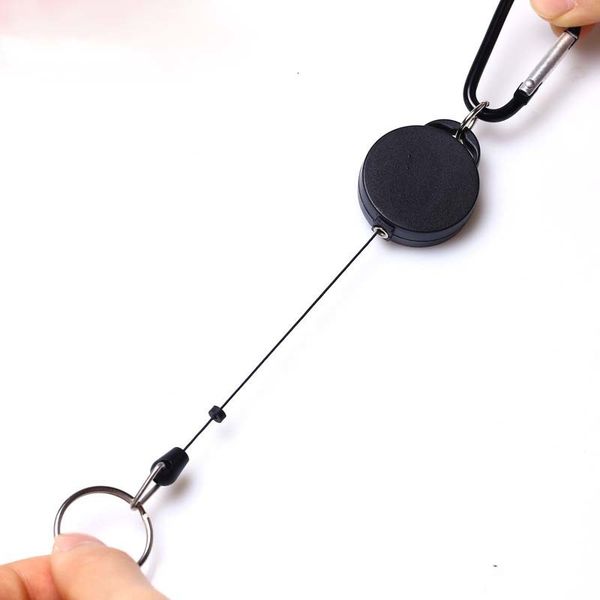 extendable keychain greative metal wire retractable clip keyring pull ring anti lost id card holder key chain, Silver
extendable keychain greative metal wire retractable clip keyring pull ring anti lost id card holder key chain, Silver