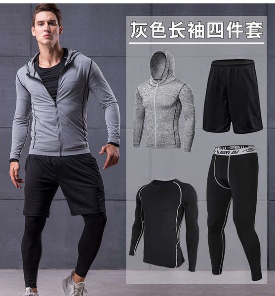 men's new fitness sports tights training night running four piece basketball suit, Gray
men's new fitness sports tights training night running four piece basketball suit, Gray