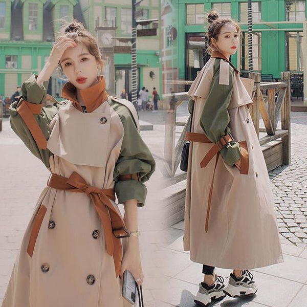 women casual solid color single breasted outwear fashion sashes office coat aesthetic design long trench oversize splicing, Tan;black
women casual solid color single breasted outwear fashion sashes office coat aesthetic design long trench oversize splicing, Tan;black