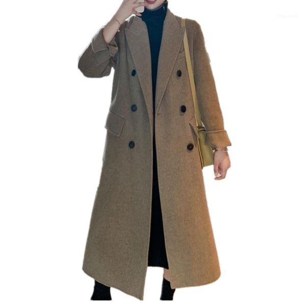 autumn winter double breasted loose woolen coat women straight long overcoat plus size1, Black
autumn winter double breasted loose woolen coat women straight long overcoat plus size1, Black