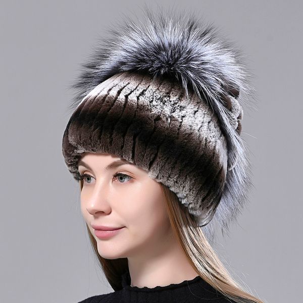 chapus real das mulheres do inverno natural malha rex de coelho com cauda macio silverfox pele gorro feminino elegante, Blue;gray
chapus real das mulheres do inverno natural malha rex de coelho com cauda macio silverfox pele gorro feminino elegante, Blue;gray