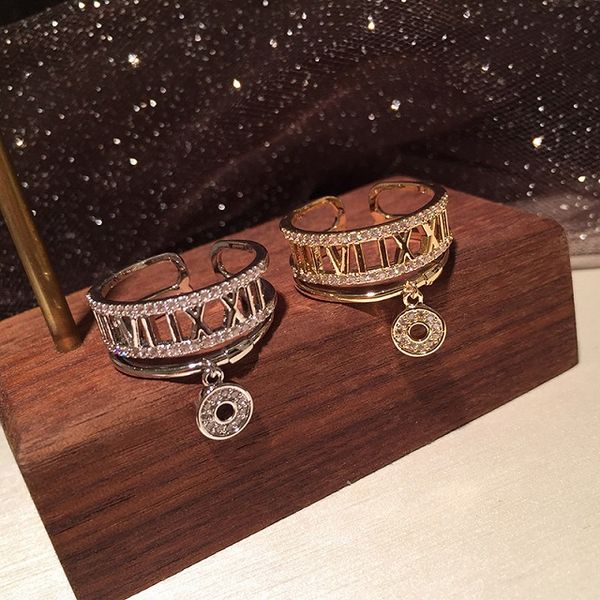 fashion luxury designer diamonds zirconia roman numerals circular copper band ring for women girls open adjustable gold silver color
fashion luxury designer diamonds zirconia roman numerals circular copper band ring for women girls open adjustable gold silver color