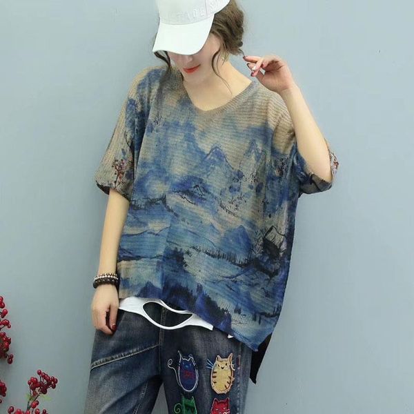 ink pullover painting printed summer thin knitted sweaters and pullovers o neck half sleeve shirts loose sweater autumn, White;black
ink pullover painting printed summer thin knitted sweaters and pullovers o neck half sleeve shirts loose sweater autumn, White;black