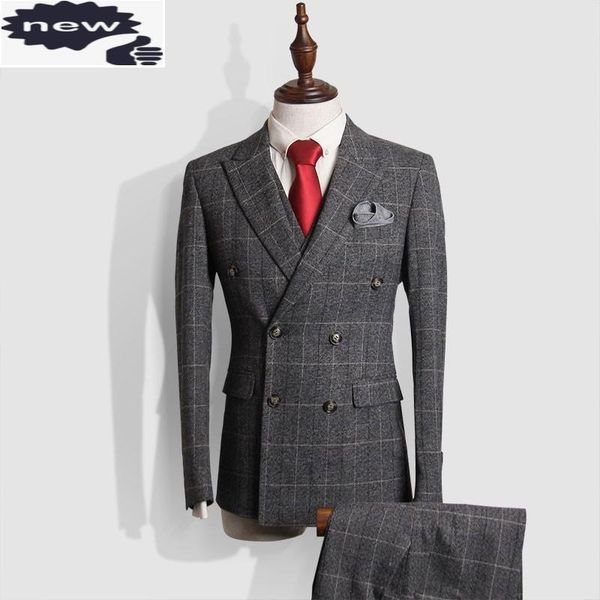 men's suits & blazers business men formal 3pcs suit sets double breasted slim fit groom wedding dress blazer vest pants vintage plaid o, White;black
men's suits & blazers business men formal 3pcs suit sets double breasted slim fit groom wedding dress blazer vest pants vintage plaid o, White;black