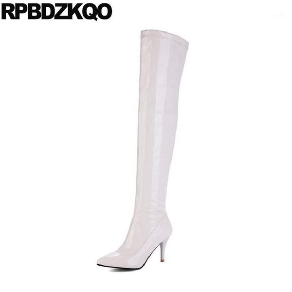 boots size 10 43 stretch over the knee pointed toe 13 45 ladies stiletto patent leather high big slim thigh for plus women 12 441, Black
boots size 10 43 stretch over the knee pointed toe 13 45 ladies stiletto patent leather high big slim thigh for plus women 12 441, Black