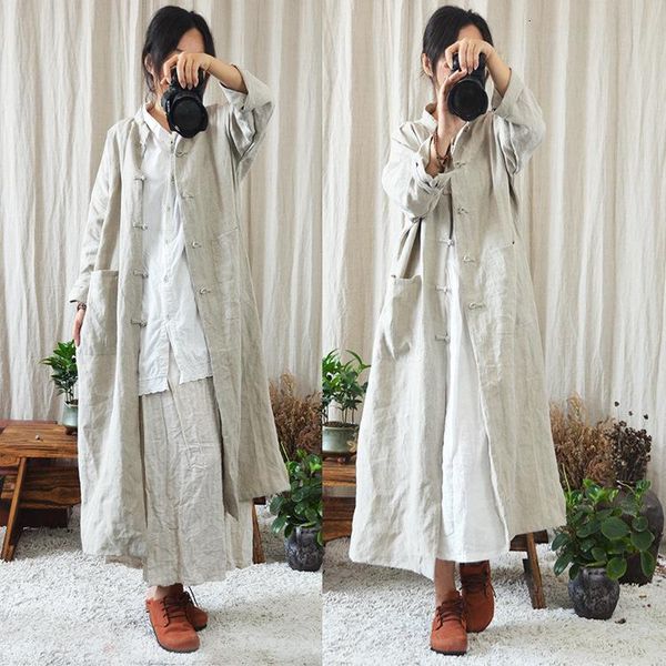 women handmade button retro solid color chinese style trench coat outwear ladies long ovetcoat female vintage coat, Tan;black
women handmade button retro solid color chinese style trench coat outwear ladies long ovetcoat female vintage coat, Tan;black